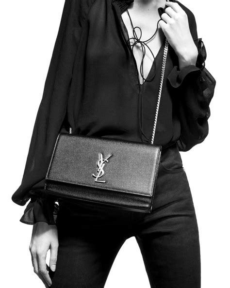 ysl saint laurent medium kate bag in black 2017|ysl kate medium chain bag.